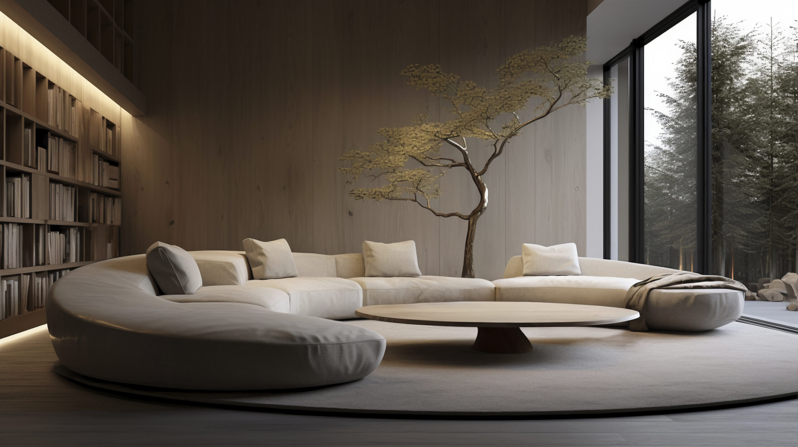 Modern round sofa living room - Run It By Britt